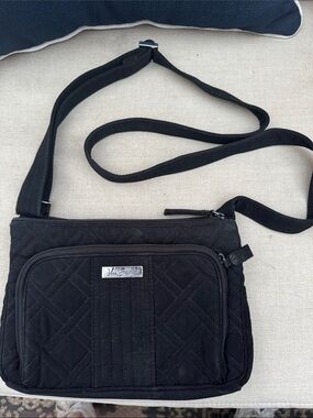 Vera Bradley Black Quilted Crossbody Messenger